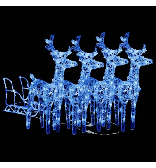 vidaXL Reindeers & Sleigh Christmas Decoration 240 LEDs Acrylic