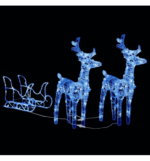 vidaXL Reindeers & Sleigh Christmas Decoration 240 LEDs Acrylic