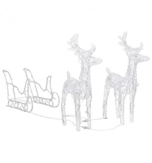 vidaXL Reindeers & Sleigh Christmas Decoration 240 LEDs Acrylic