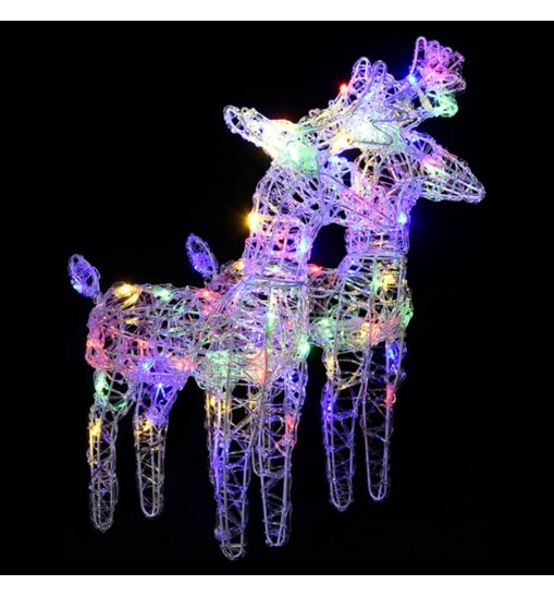 vidaXL Reindeers & Sleigh Christmas Decoration 240 LEDs Acrylic