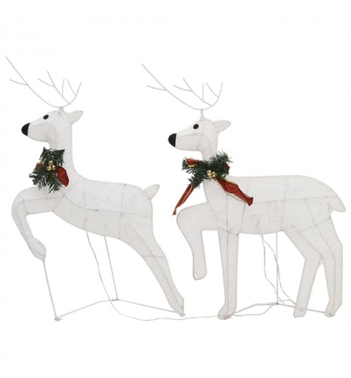 vidaXL Reindeer & Sleigh Christmas Decoration 100 LEDs Outdoor White