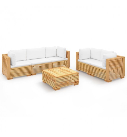 vidaXL 6 Piece Patio Lounge Set with Cushions Solid Wood Teak