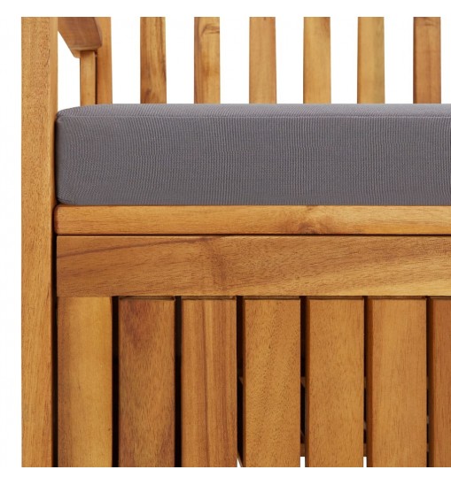 vidaXL Patio Storage Bench with Cushion 58.3" Solid Acacia Wood