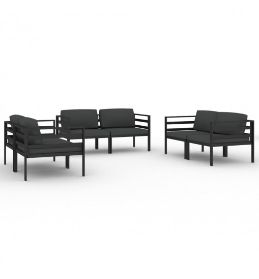 vidaXL 6 Piece Patio Lounge Set with Cushions Aluminum Anthracite