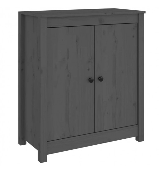 vidaXL Sideboards 2 pcs Gray 27.6"x13.8"x31.5" Solid Wood Pine