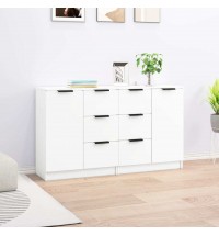 vidaXL Sideboards 2 pcs White 23.6"x11.8"x27.6" Engineered Wood