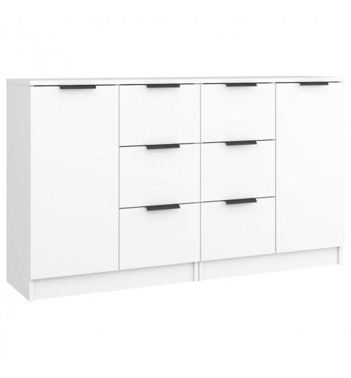 vidaXL Sideboards 2 pcs White 23.6"x11.8"x27.6" Engineered Wood