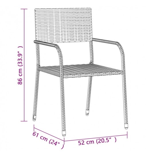 vidaXL 9 Piece Patio Dining Set Poly Rattan Gray