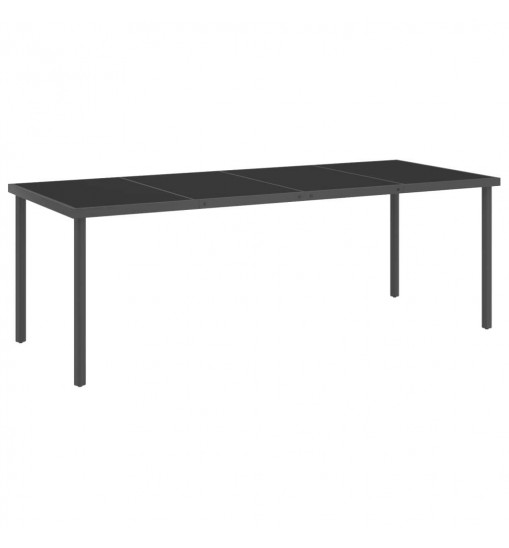 vidaXL Patio Dining Table Anthracite 86.6"x35.4"x29.5" Steel and Glass