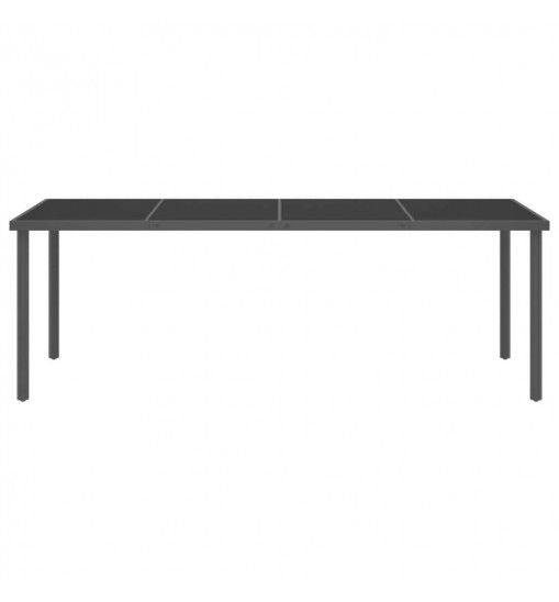 vidaXL Patio Dining Table Anthracite 86.6"x35.4"x29.5" Steel and Glass