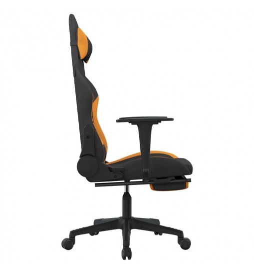 vidaXL Gaming Chair with Footrest Black and Orange Fabric