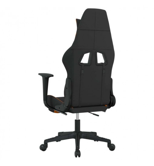 vidaXL Gaming Chair with Footrest Black and Orange Fabric