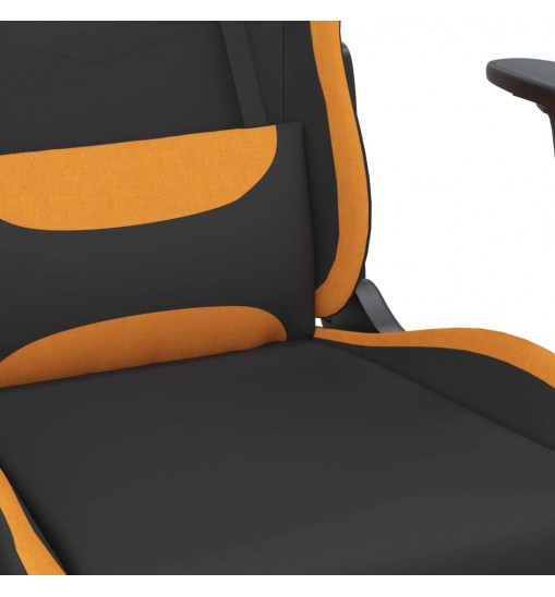 vidaXL Gaming Chair with Footrest Black and Orange Fabric