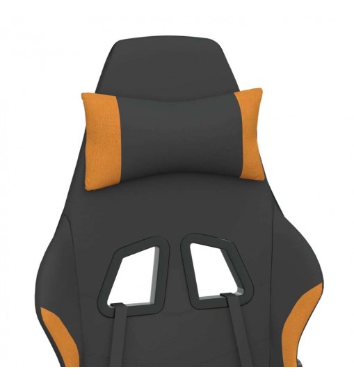 vidaXL Gaming Chair with Footrest Black and Orange Fabric