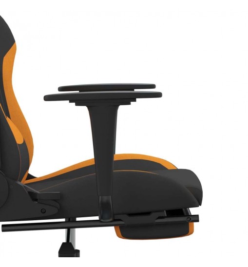 vidaXL Gaming Chair with Footrest Black and Orange Fabric