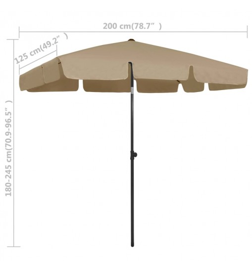 vidaXL Beach Umbrella Taupe 78.7"x49.2"