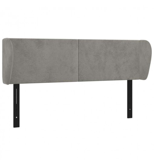 vidaXL Headboard with Ears Light Gray 57.9"x9.1"x30.7"/34.6" Velvet