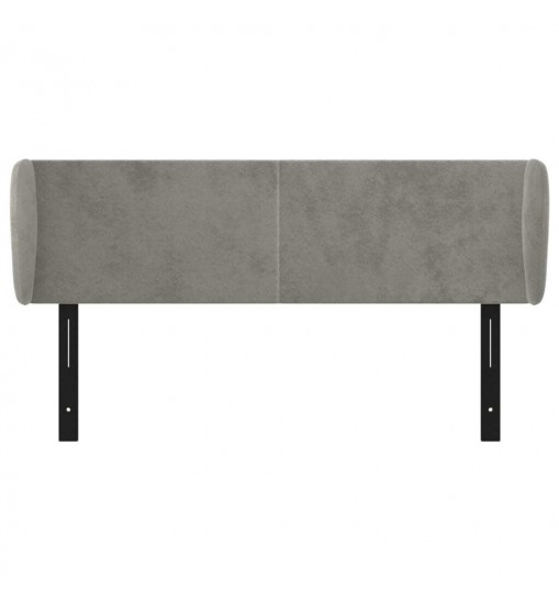 vidaXL Headboard with Ears Light Gray 57.9"x9.1"x30.7"/34.6" Velvet