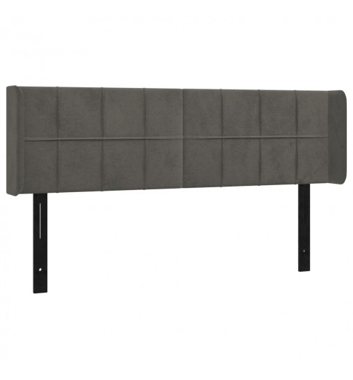 vidaXL Headboard with Ears Dark Gray 57.9"x6.3"x30.7"/34.6" Velvet