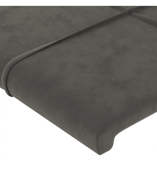 vidaXL Headboard with Ears Dark Gray 57.9"x6.3"x30.7"/34.6" Velvet