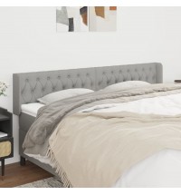 vidaXL Headboard with Ears Light Gray 72"x6.3"x30.7"/34.6" Fabric