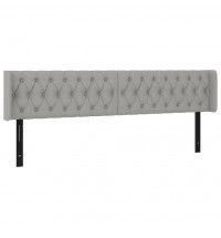 vidaXL Headboard with Ears Light Gray 72"x6.3"x30.7"/34.6" Fabric