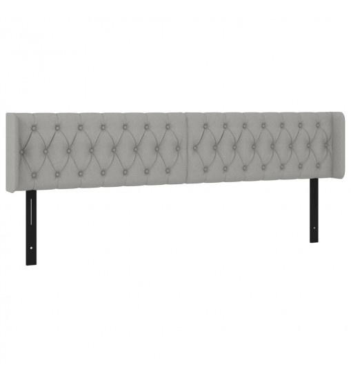 vidaXL Headboard with Ears Light Gray 72"x6.3"x30.7"/34.6" Fabric