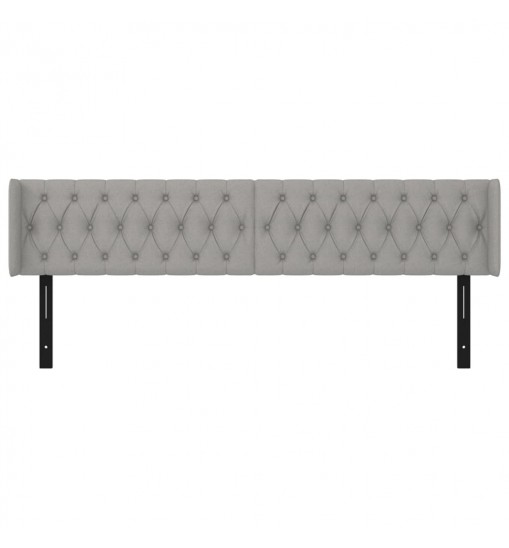 vidaXL Headboard with Ears Light Gray 72"x6.3"x30.7"/34.6" Fabric