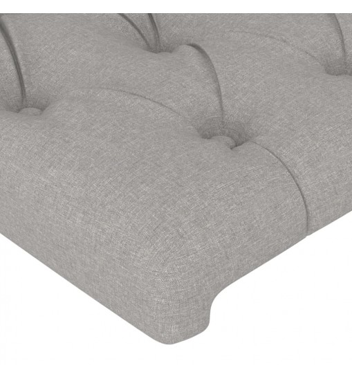 vidaXL Headboard with Ears Light Gray 72"x6.3"x30.7"/34.6" Fabric