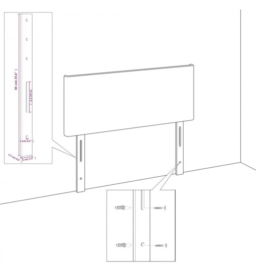 vidaXL Headboard with Ears Light Gray 72"x6.3"x30.7"/34.6" Fabric