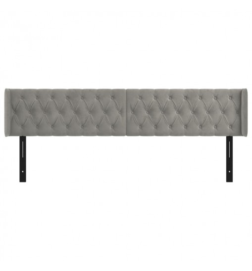 vidaXL Headboard with Ears Light Gray 72"x6.3"x30.7"/34.6" Velvet