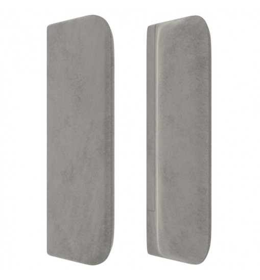 vidaXL Headboard with Ears Light Gray 72"x6.3"x30.7"/34.6" Velvet