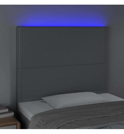 vidaXL LED Headboard Light Gray 39.4"x2"x46.5"/50.4" Fabric