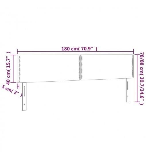 vidaXL LED Headboard White 70.9"x2"x30.7"/34.6" Faux Leather