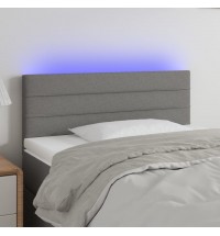 vidaXL LED Headboard Dark Gray 39.4"x2"x30.7"/34.6" Fabric