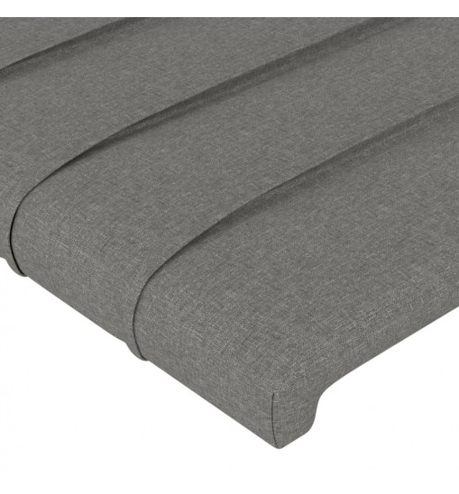 vidaXL LED Headboard Dark Gray 39.4"x2"x30.7"/34.6" Fabric