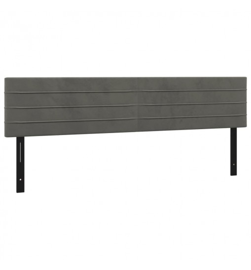 vidaXL LED Headboard Dark Gray 63"x2"x30.7"/34.6" Velvet