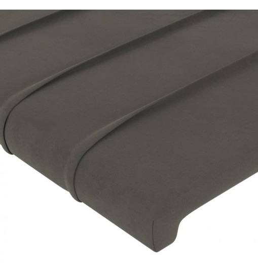 vidaXL LED Headboard Dark Gray 63"x2"x30.7"/34.6" Velvet