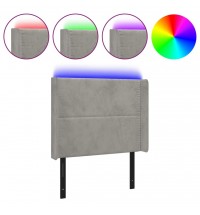 vidaXL LED Headboard Light Gray 40.6"x6.3"x46.5"/50.4" Velvet