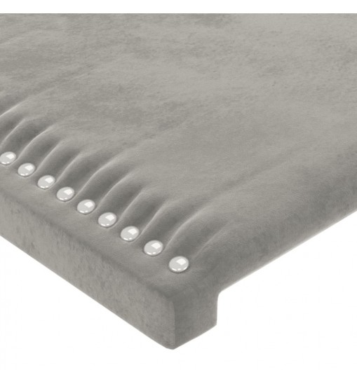 vidaXL LED Headboard Light Gray 40.6"x6.3"x46.5"/50.4" Velvet