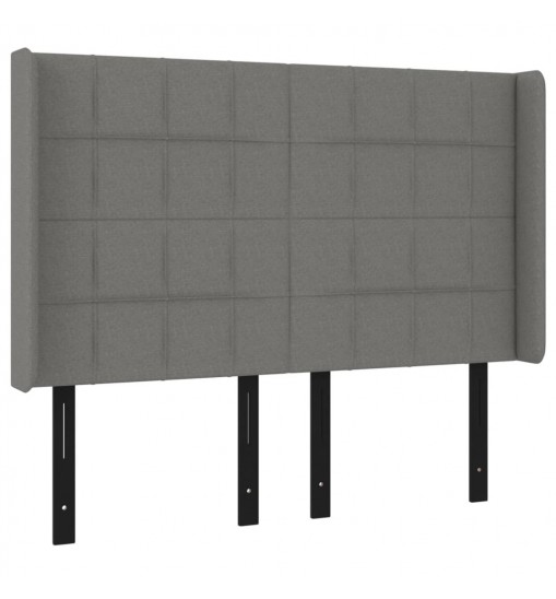 vidaXL LED Headboard Dark Gray 57.9"x6.3"x46.5"/50.4" Fabric