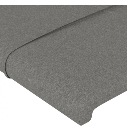 vidaXL LED Headboard Dark Gray 57.9"x6.3"x46.5"/50.4" Fabric