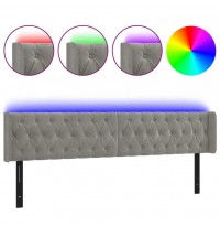 vidaXL LED Headboard Light Gray 79.9"x6.3"x30.7"/34.6" Velvet