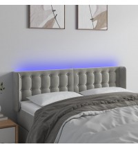 vidaXL LED Headboard Light Gray 57.9"x6.3"x30.7"/34.6" Velvet