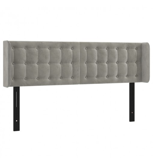 vidaXL LED Headboard Light Gray 57.9"x6.3"x30.7"/34.6" Velvet