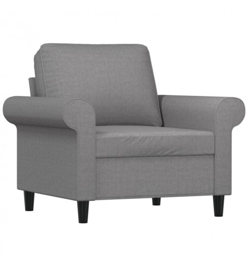 vidaXL Sofa Chair with Footstool Light Gray 23.6" Fabric