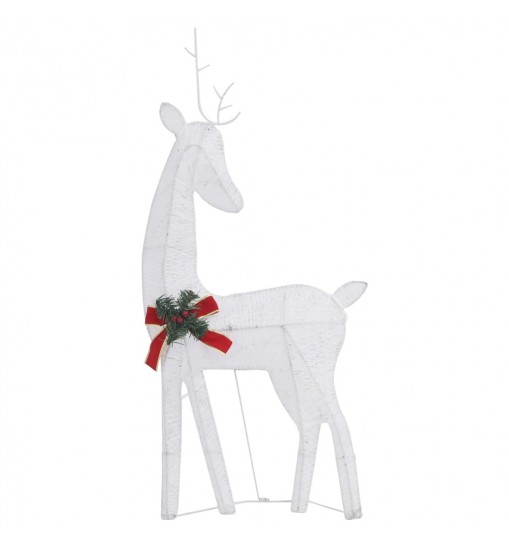 vidaXL Christmas Reindeers 6 pcs White Cold White Mesh