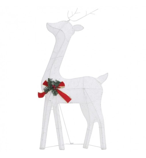 vidaXL Christmas Reindeers 6 pcs White Cold White Mesh