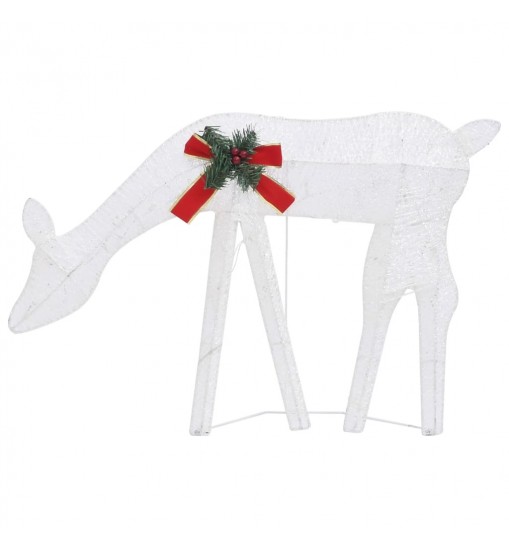 vidaXL Christmas Reindeers 6 pcs White Cold White Mesh