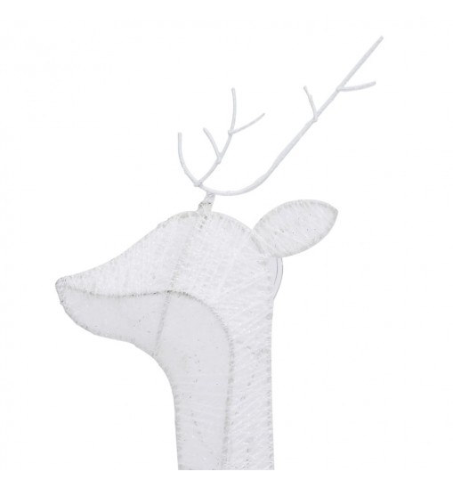 vidaXL Christmas Reindeers 6 pcs White Cold White Mesh